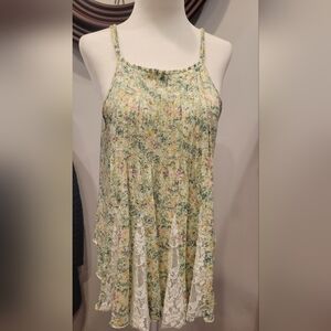 Free People Flowy Lace Floral Tank Top Women's Size S